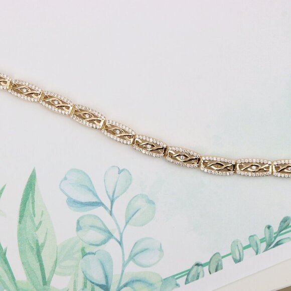 "Elegant Rose Gold Bracelet with Crystal Accents, XPBL0911 - Picture 3 of 12